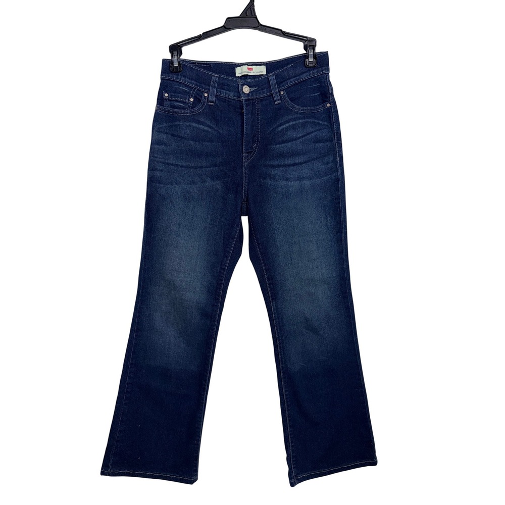 Levis 512 Perfectly Slimming Bootcut Jeans Dark Wash Blue Size 8 S/C Stretch